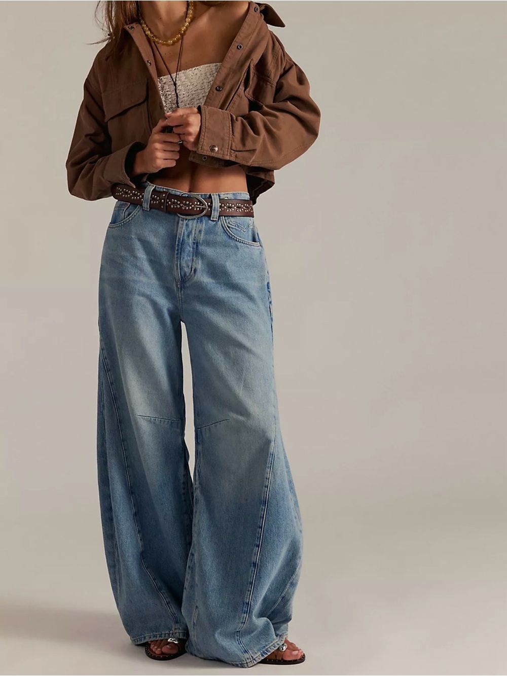 New Free People We The Free Eden High Slouchy Wide Leg Jeans 27